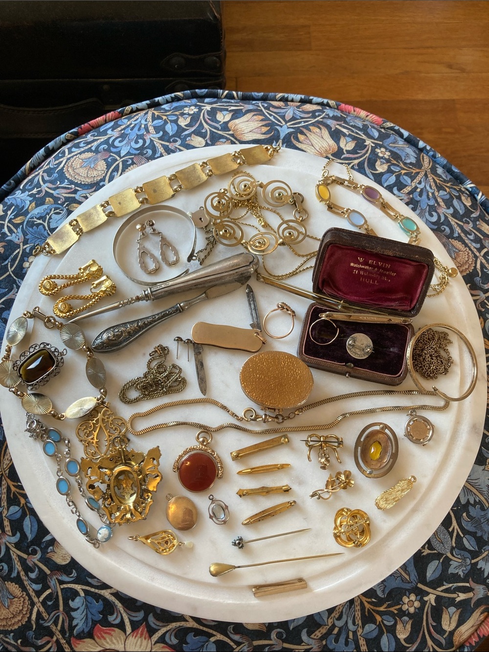 Antique Victorian Sterling Silver, Gemstones, Gold-Filled, etc. Jewelry Lot - Picture 16 of 16